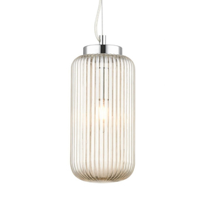 Mason 1 Light Amber Ribbed Glass Pendant