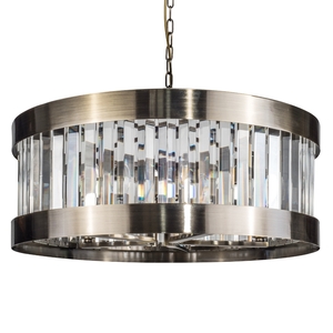 Pandora 5 Light Crystal Pendant Antique Brass