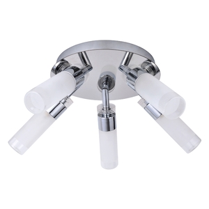 Saturn 5 Light Bathroom Ceiling Light Polished Chrome
