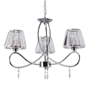 Senza 3 Light Polished Chrome with Crystal Shades